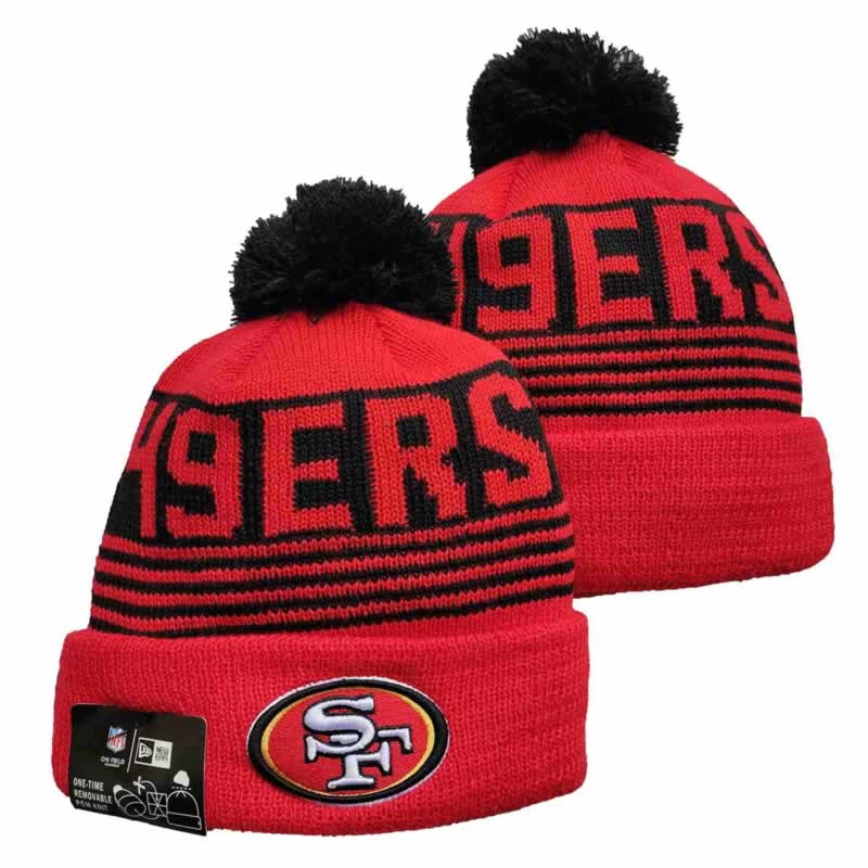 49ers Team Logo Red Pom Cuffed Knit Hats YD,We sell and wholesale 49ers Team Logo Red Pom Cuffed Knit Hats YD on line form chian!